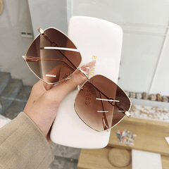 Gradient Square Sunglasses Anti Glare UV400 Sun Shades Metal Glasses