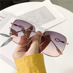 Gradient Square Sunglasses Anti Glare UV400 Sun Shades Metal Glasses