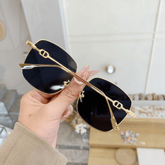 Gradient Square Sunglasses Anti Glare UV400 Sun Shades Metal Glasses
