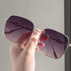Gradient Square Sunglasses Anti Glare UV400 Sun Shades Metal Glasses