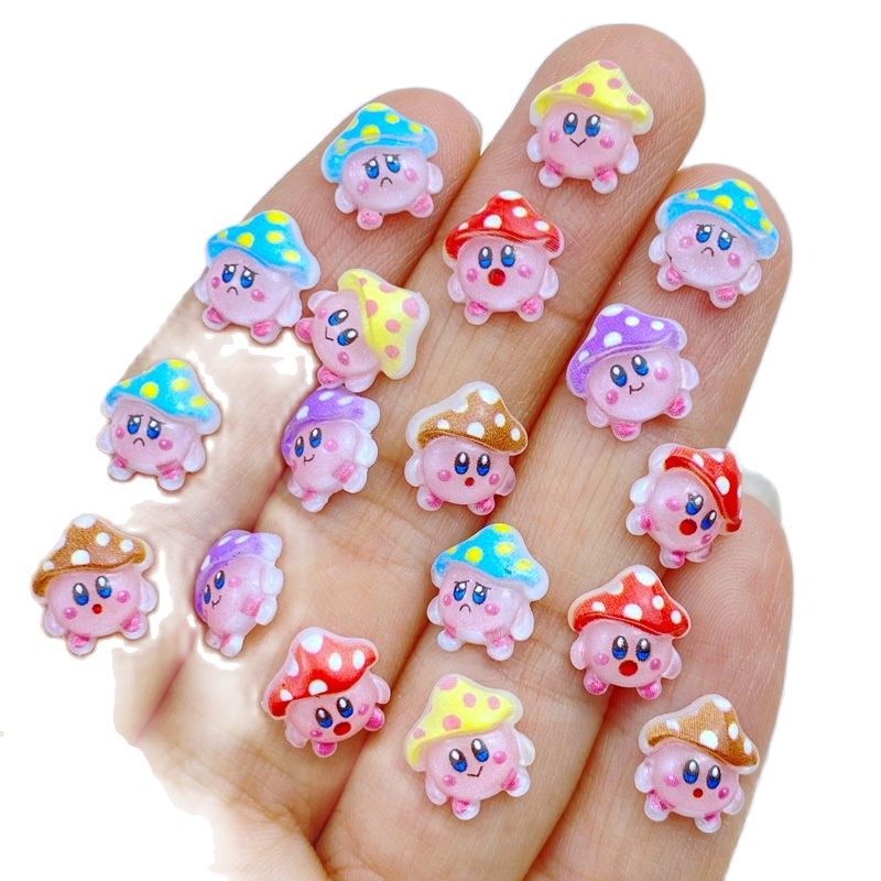 10pcs Colored Mushroom Nail Rhinestones Glitter Art Jewelry