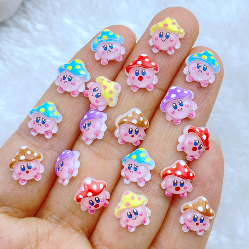 10pcs Colored Mushroom Nail Rhinestones Glitter Art Jewelry