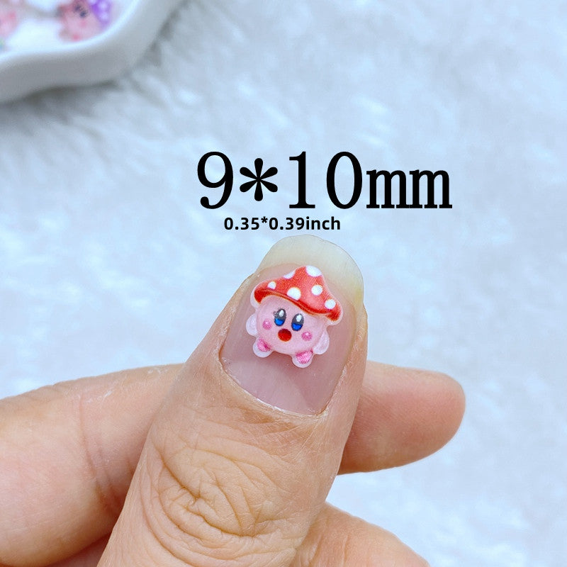 10pcs Colored Mushroom Nail Rhinestones Glitter Art Jewelry