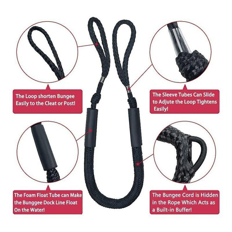 2pcs 121 Boat Bungee Dock Lines Protect Watercraft No Damage