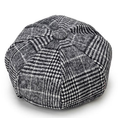 Classic Plaid Pattern Beret Lightweight Newsboy Hat Vintage