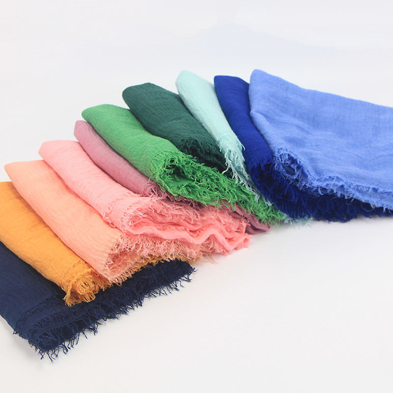 Crinkle Bubble Plain Shawl Sunproof Windproof Large Turban