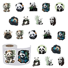 500pcs Panda Stickers 2.54cm 10 Patterns Animals Cartoon Waterproof Stickers