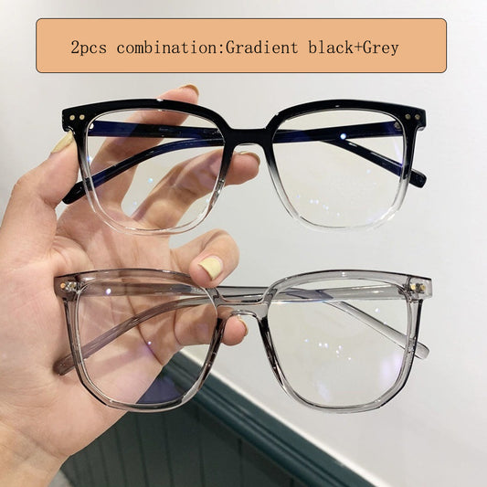 2pcs Light Blocking Glasses Clear Lens Anti Eyestrain Computer Gaming Glasses