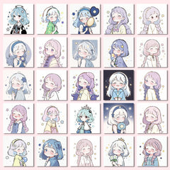 54pcs Star Bubble Stickers for Scrapbooking DIY Arts Crafts Stationery