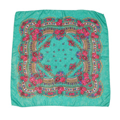 Boho Flower Print Bandana Square Scarf Vintage Shawl Head Wrap Turban