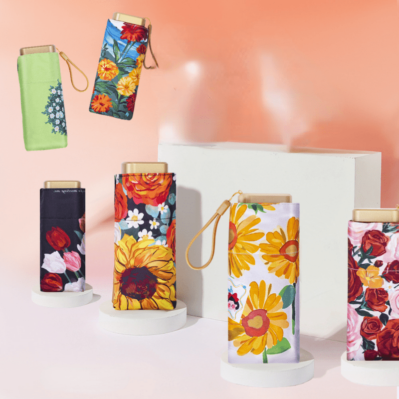 Portable Floral Sunshade Umbrella Rain Or Shine Dual-use Umbrella