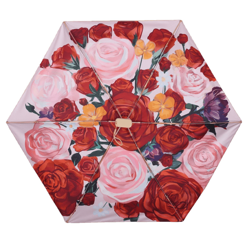 Portable Floral Sunshade Umbrella Rain Or Shine Dual-use Umbrella