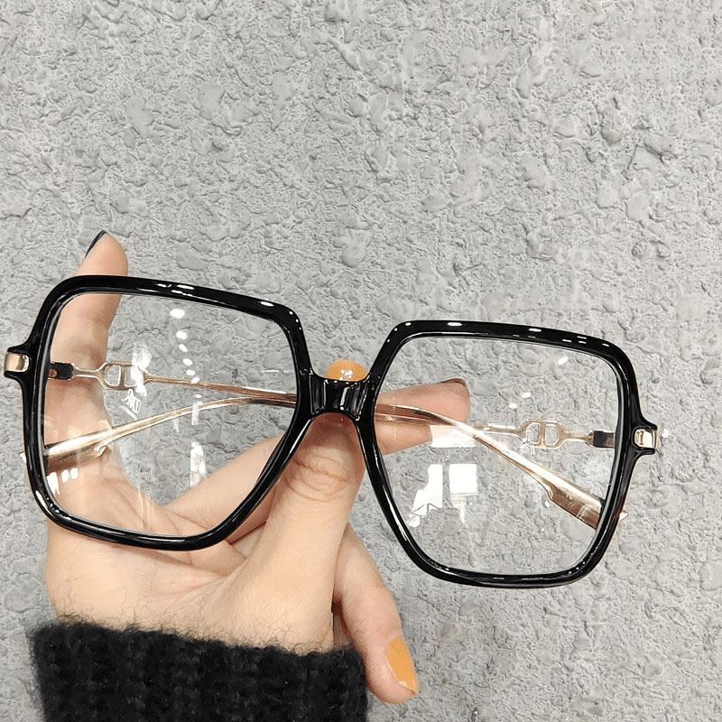 Light Blocking Glasses TR90 Square Clear Lens Anti Eyestrain Glasses