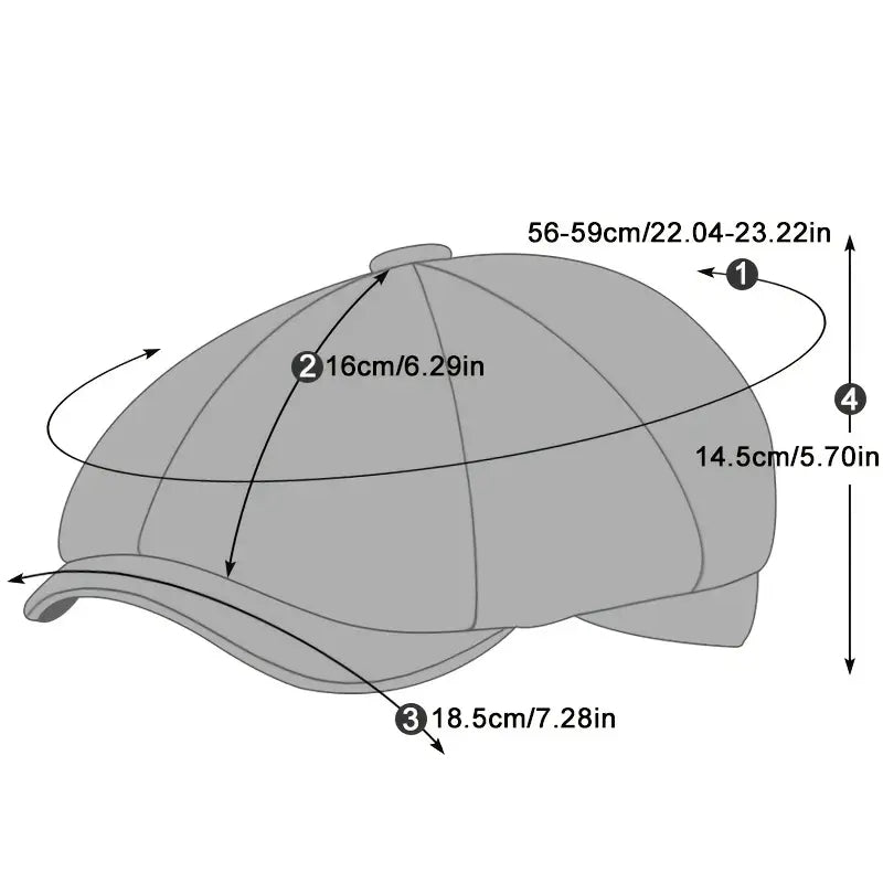 Casual Newsboy Hat Lightweight Beret Vintage Painter Cap Octagonal Hats