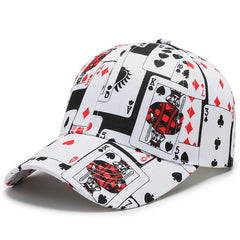 Poker Letters Print Baseball Cap Cotton Casual Sport Cap Hat Hip Hop Cap