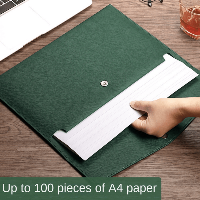Business Waterproof Leather File Bag A4 Paper File Bag