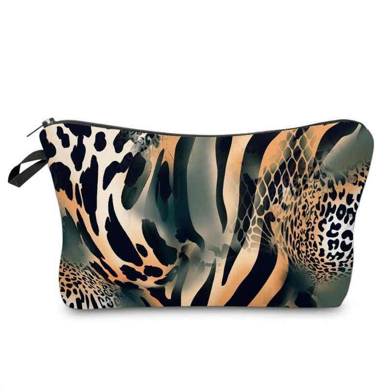 Leopard Pattern Makeup Pouch Zipper Storage Bag