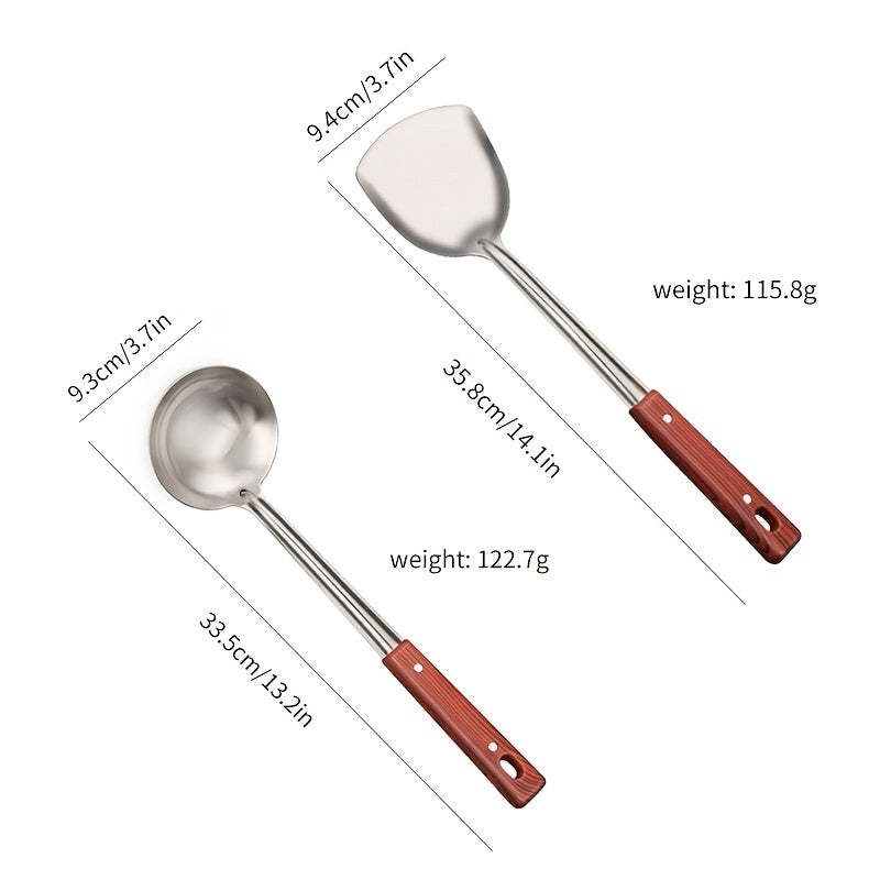 Stainless Steel Cooking Spatula Spoon Kitchen Utensils Anti scalding Handle