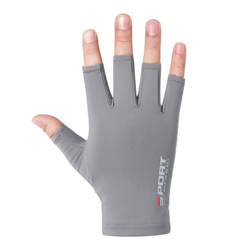 Ice Silk Cycling Gloves Sunscreen Non-slip Quick Dry Gym Fitness Gloves