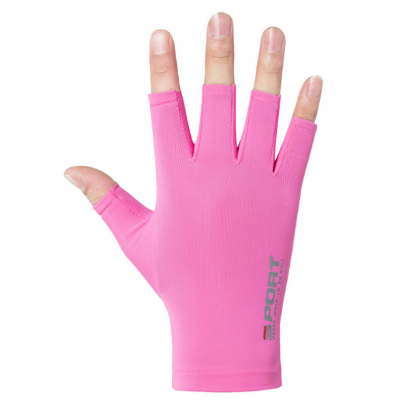 Ice Silk Cycling Gloves Sunscreen Non-slip Quick Dry Gym Fitness Gloves