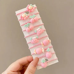 10pcs Flower Rubber Bands Hair Rope for Girls