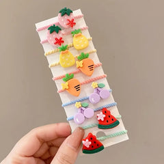 10pcs Flower Rubber Bands Hair Rope for Girls