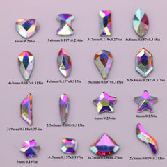 50Pcs Heart Shaped Nail Art Rhinestones Crystal AB Gemstones