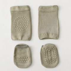Kids Cotton Knee Pads & Socks Set Non Slip Floor Socks