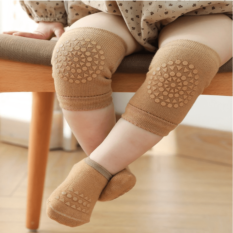 Kids Cotton Knee Pads & Socks Set Non Slip Floor Socks