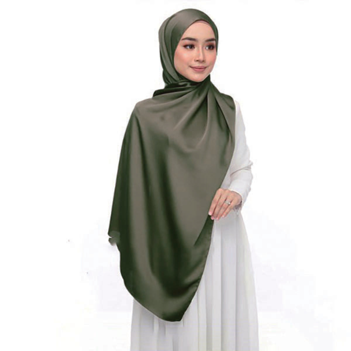 Silky Satin Hijab Sunscreen Shawl Wrap Windproof Turban Women