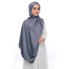 Silky Satin Hijab Sunscreen Shawl Wrap Windproof Turban Women
