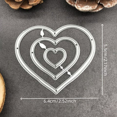 Metal Cutting Die Stencil Heart Ring Frame for Card Scrapbooking DIY Album