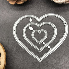 Metal Cutting Die Stencil Heart Ring Frame for Card Scrapbooking DIY Album