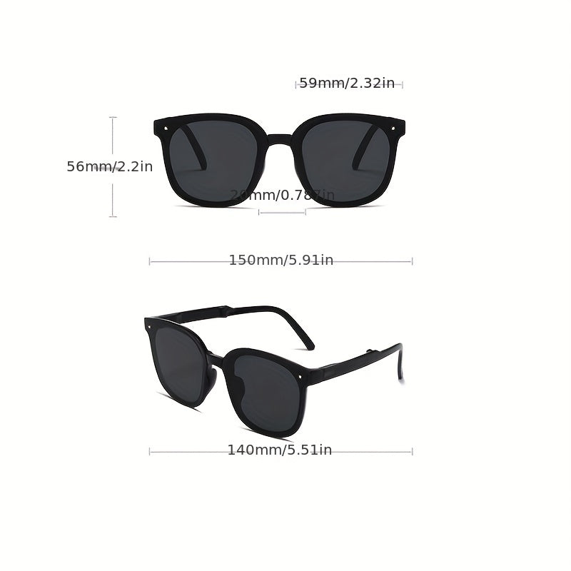 Square Foldable Sunglasses For Women Men Lightweight Jelly UV400 Sun Shades