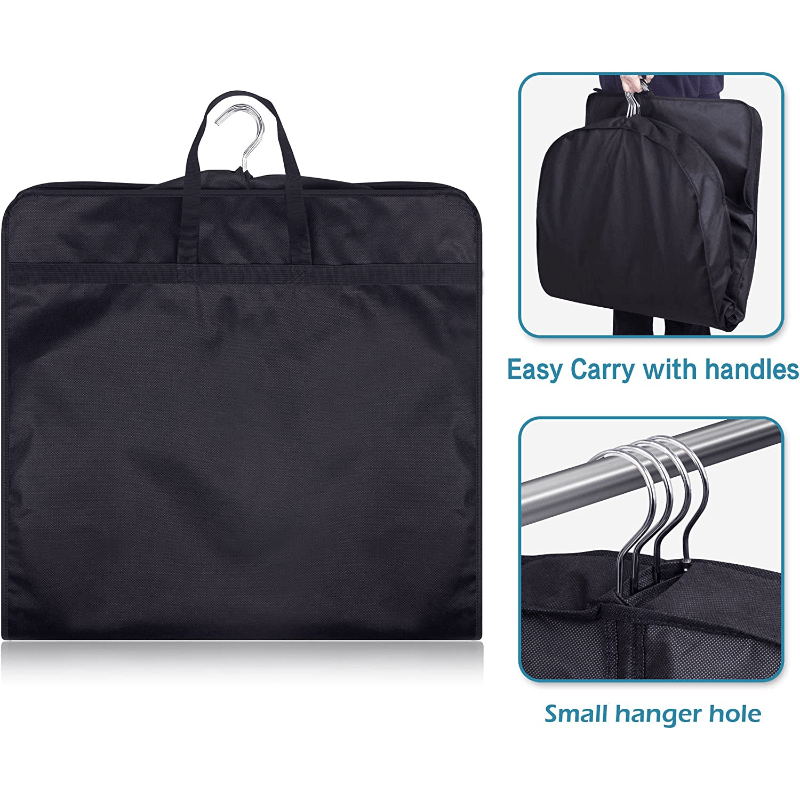 Minimalist Clothes Storage Hanging Bag Solid Zipper Organizer Dustproof Bag