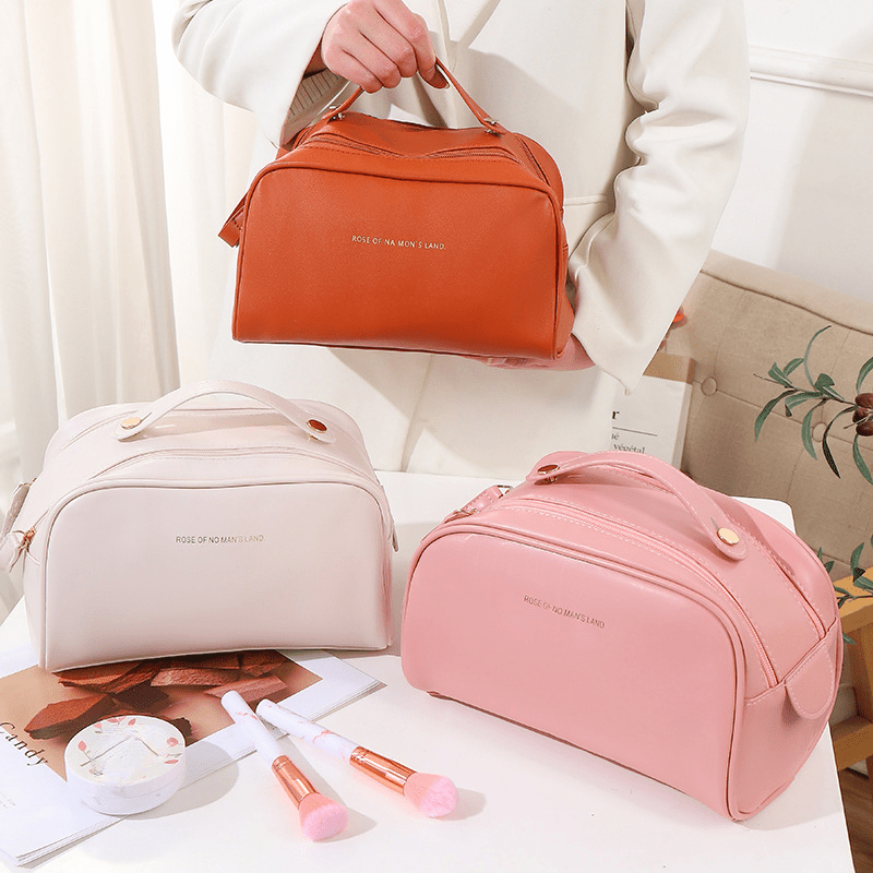 Waterproof Pocket Cosmetic Bag Double Zipper Makeup Bag