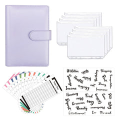 A6 PU Leather Binder Notebook Cash Envelopes Set