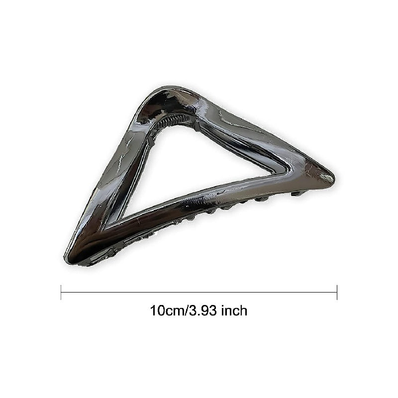 Metallic Hair Claw Triangle Shape Hollow Metal Ponytail Holder