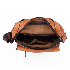 Men's Vintage PU Leather Crossbody Bag Casual Shoulder Bag