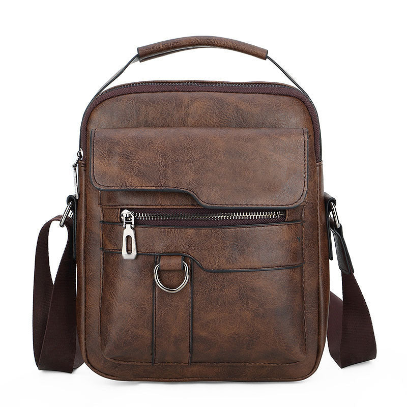 Men's Vintage PU Leather Crossbody Bag Casual Shoulder Bag