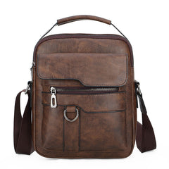 Men's Vintage PU Leather Crossbody Bag Casual Shoulder Bag