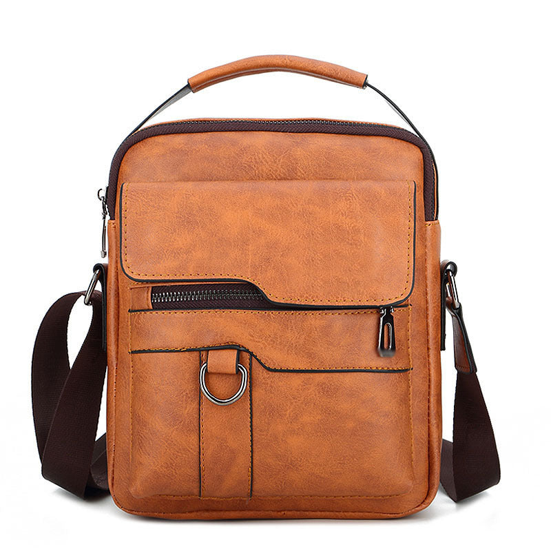 Men's Vintage PU Leather Crossbody Bag Casual Shoulder Bag