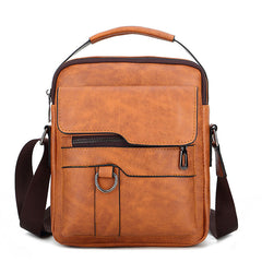Men's Vintage PU Leather Crossbody Bag Casual Shoulder Bag