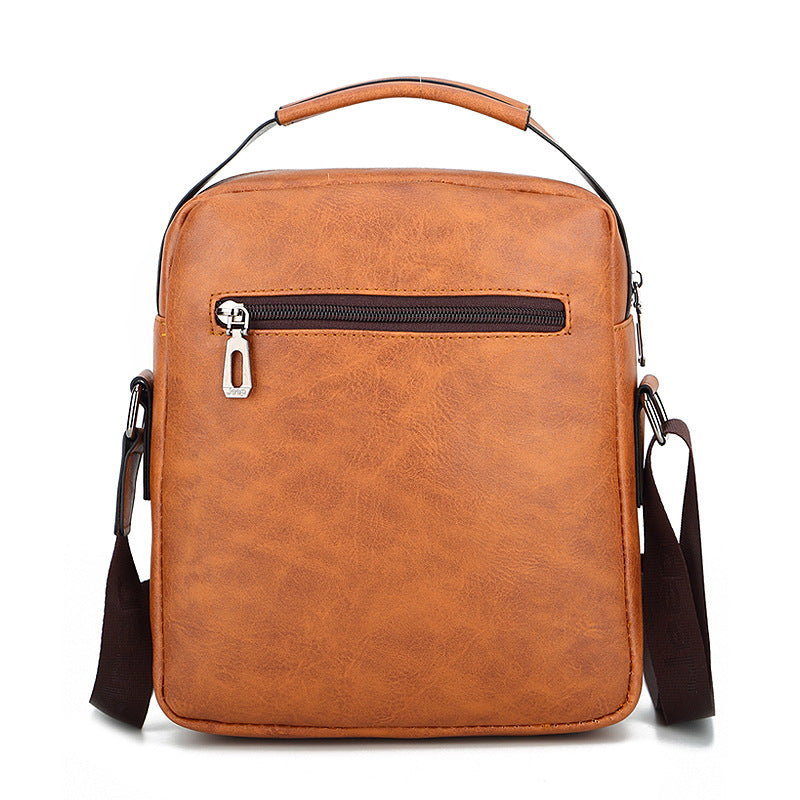 Men's Vintage PU Leather Crossbody Bag Casual Shoulder Bag