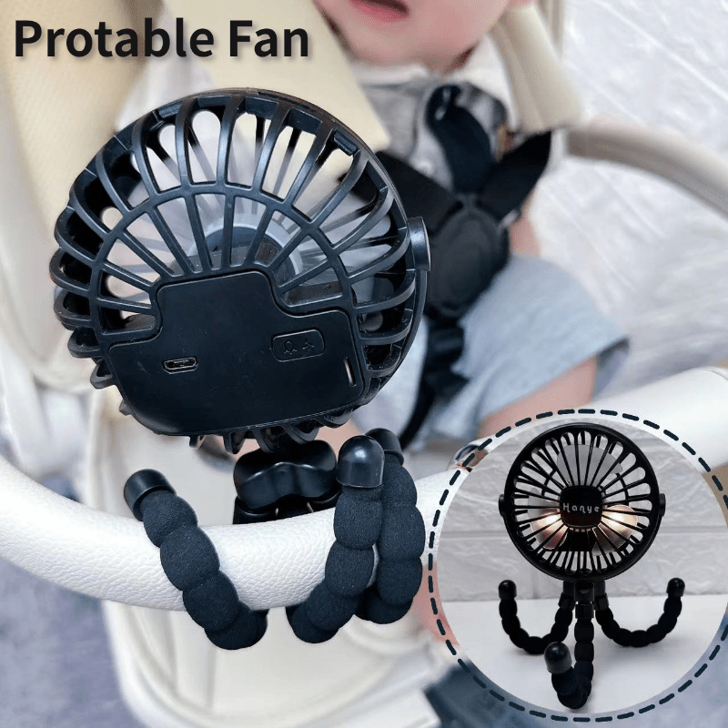 USB Rechargeable Mini Handheld Stroller Fan