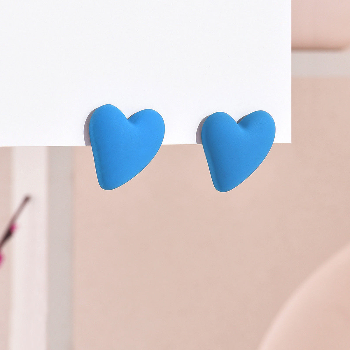 Summer Candy Heart Stud Earrings Classic Style Resin Jewelry