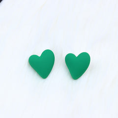 Summer Candy Heart Stud Earrings Classic Style Resin Jewelry