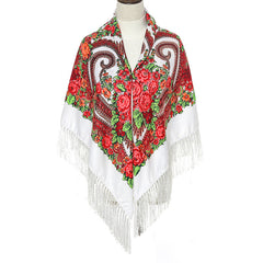 Boho Flower Print Square Scarf Vintage Bandana Warm Wrap