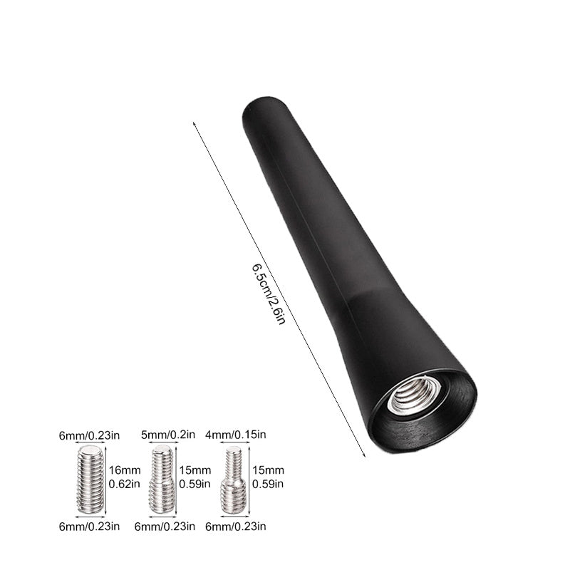 Mini Short Strong Car Antenna 6.5 cm w/ Screws