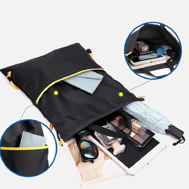Portable Folding Drawstring Backpack Lightweight Sports Fitness Bag
